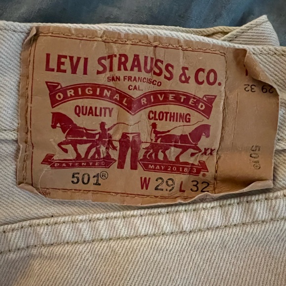 Vintage Levi’s cream 501s - Picture 1 of 5